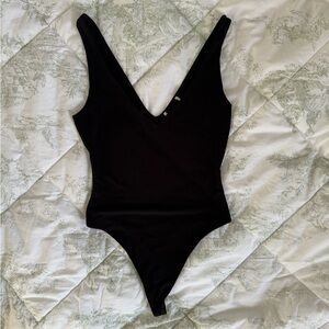Leith Black V-Neck Bodysuit